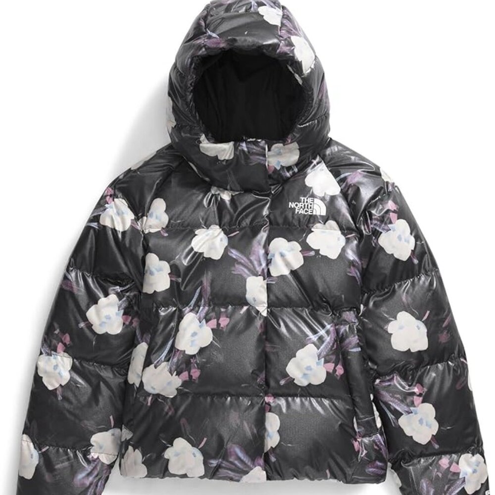 The North Face Girls' North Down Hooded Jacket,Winter Flowers Print/Foil